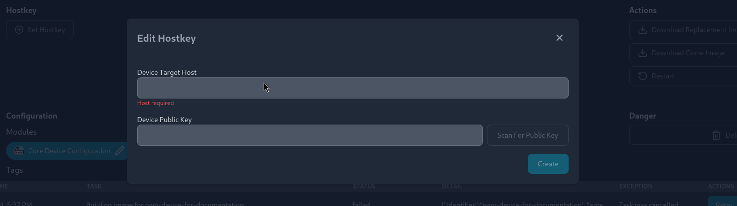 Edit Hostkey